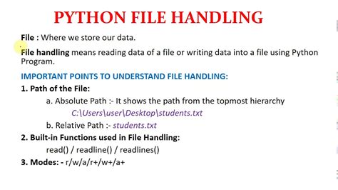Introduction To File Handling In Python Youtube