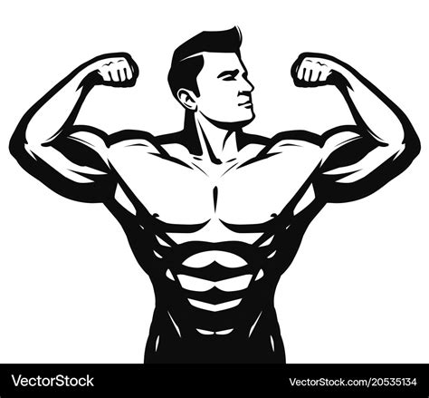 Gym Sport Bodybuilding Logo Or Label Strong Man Vector Image