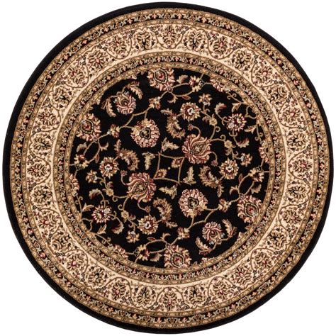 Well Woven Barclay Sarouk Traditional Oriental Black 53 Round Area
