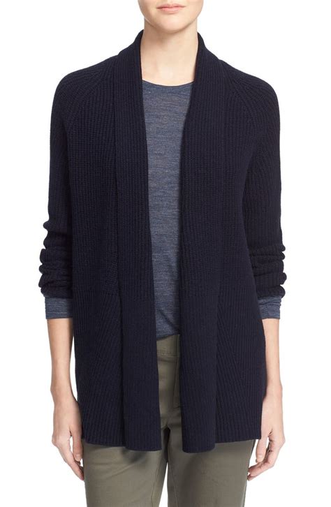 Vince Directional Rib Wool And Cashmere Cardigan Nordstrom