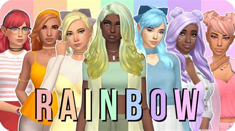 Sims 4 Create A Sim Rainbow ️💛💚 Youtube