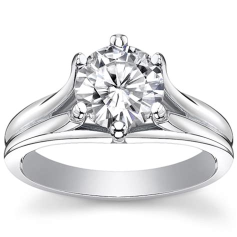 K Gold Round Brilliant CZ Cubic Zirconia Fancy Swirl Prong Solitaire Engagement Ring