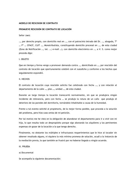 Modelo Carta Documento Rescision Contrato De Obra Pdmrea Porn Sex Picture