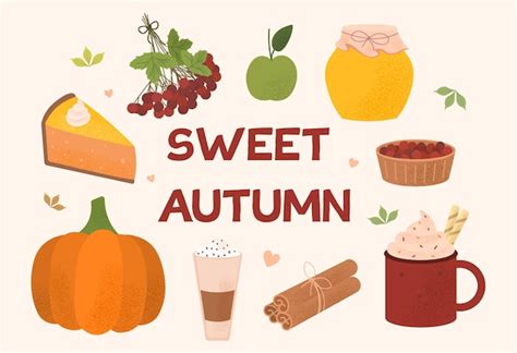 Premium Vector Autumn Foods And Drinks