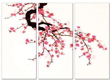 Cheap Cherry Blossom Canvas Prints 3 Panel For Your Living Room