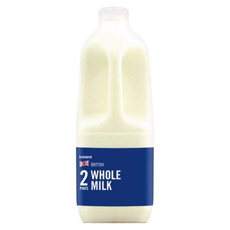 Iceland British Whole Milk 2 Pints 1136l Milk Iceland Foods