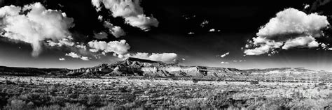 Black And White Panorama Of The Ghost Ranch Area A Tribute To The