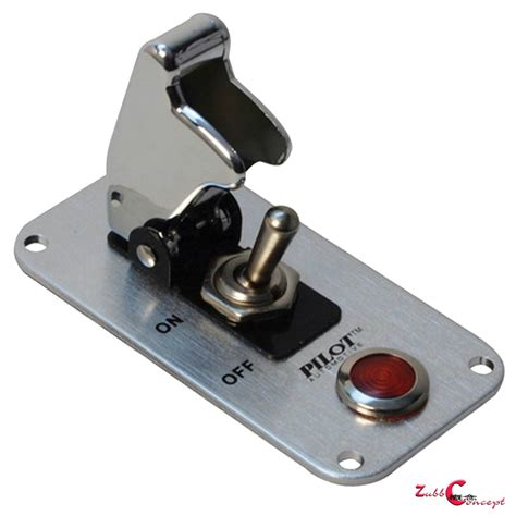 Pilot Chrome Anodized Safety Cover Aircraft Toggle Switch Red Indicator