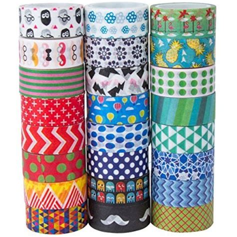 24 Rolls Washi Masking Tape Set Decorative Craft Collection For DIY And