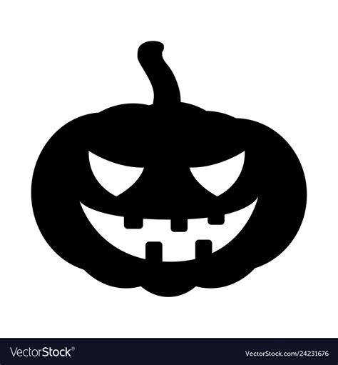 Halloween Pumpkin Silhouette Jack O Lantern Vector Image