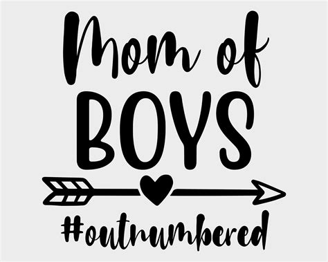 Mom Of Boys Outnumbered Svg Files For Cricut Mom Life Svg Etsy
