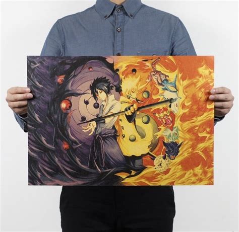 Naruto Shippuden Naruto Vs Sasuke Poster Naruto Vs Sasuke Etsy Uk
