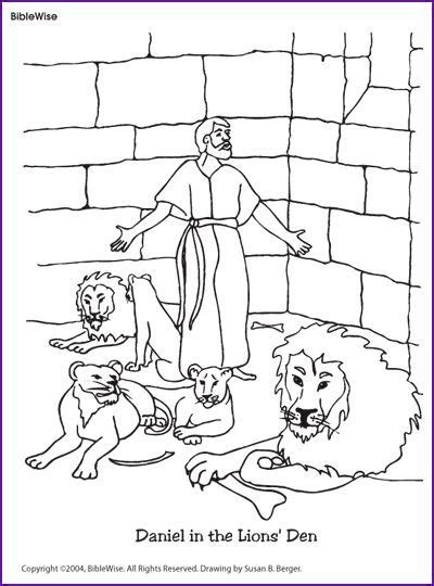 Coloring Daniel In The Lions Den Kids Korner Biblewise Daniel