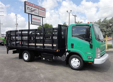 2011 Used Isuzu Npr Hd 16ft Flatbed Stake Bed With Liftgatestake