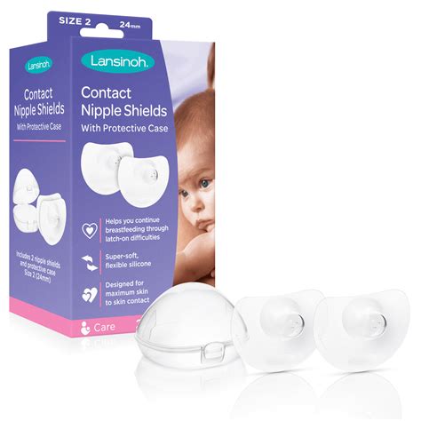 Lansinoh Contact Nipple Shields For Nursing Newborn 2 Count 24mm