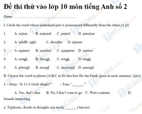 Toàn tỉnh hậu giang có 23 trường thpt, thì có 22 trường áp dụng tuyển sinh theo hình thức thi tuyển và 1. Bộ 15 đề thi thử vào lớp 10 môn tiếng Anh năm 2021 hay nhất