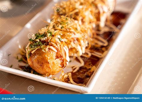 Takoyaki Fried Takoyaki Ball Dumplings Stock Image Image Of Black Delicious 159414149