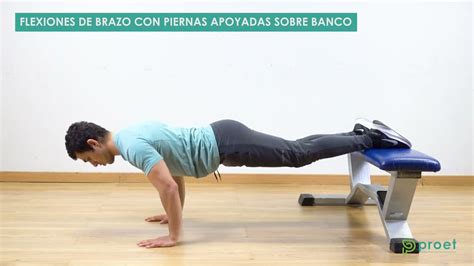 545 Flexiones De Brazos Con Piernas Apoyadas Sobre Banco Youtube