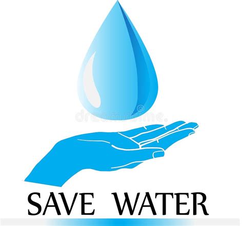 Water Drop With Hand Save Water Logo Icon Stock Vector Illustration