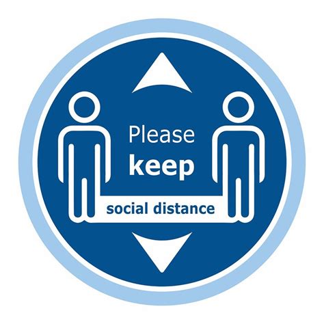 Please Keep Social Distance Floor Sticker Pack Of 6 Discount Displays