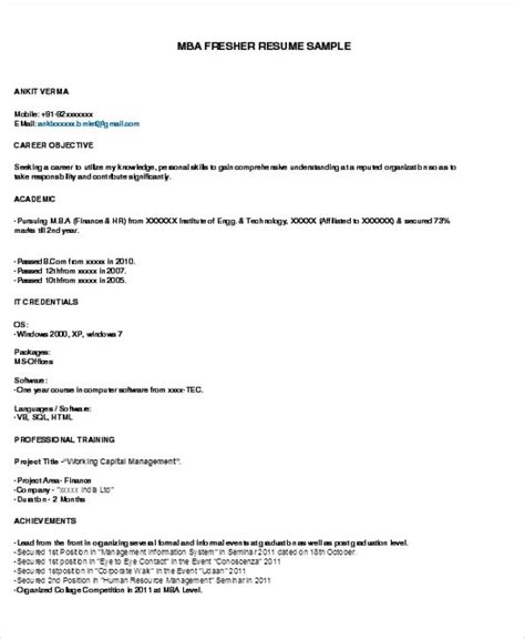 The objective statement should be. 45+ Fresher Resume Templates - PDF, DOC | Resume format ...