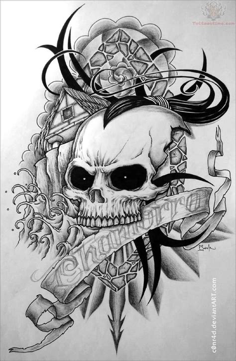 Awesome Ripped Skin Skull Clip Art Library