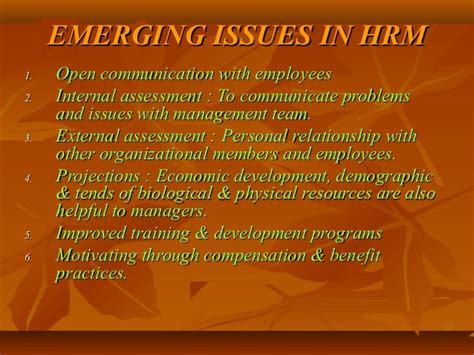 Emerging Trends And Issues In Hrm