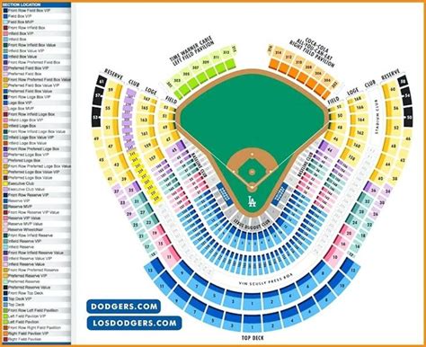 Dodger Stadium Detailed Seating Chart Dodger Stadium Seating Chart