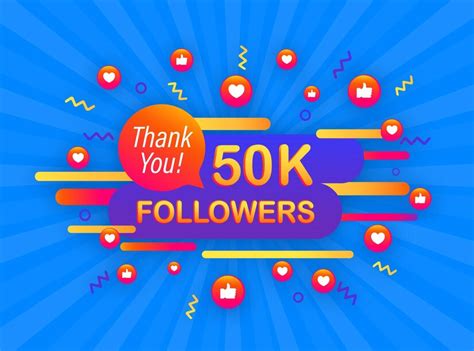 Premium Vector 50k Followers Thank You Social Sites Post Thank You