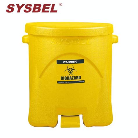 6 Gal 22 7L Sysbel Biohazard Waste Can Construsted Of Polyethylene PE