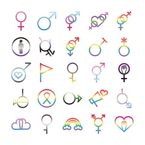 Bundle Of Twenty Five Gender Symbols Of Sexual Orientation Gradient Style Icons 2564875 Vector