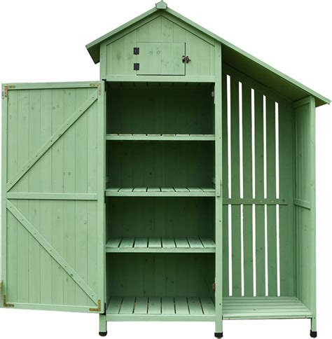 Outdoor Storage Cabinet Garden Wood Tool Shed Outside