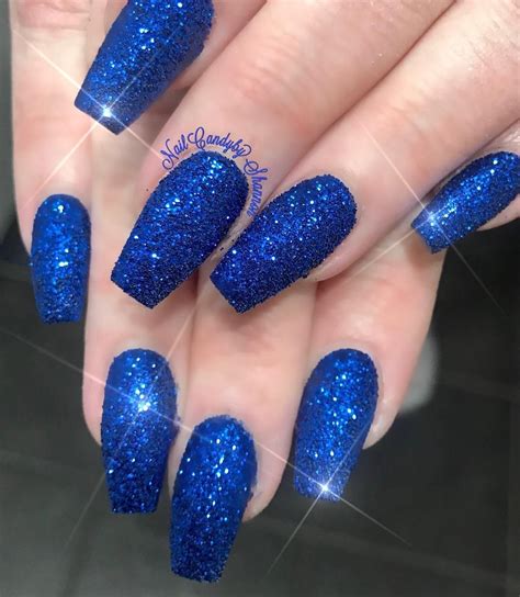 34 Stunning Blue Sparkle Nails Art Designs Köröm
