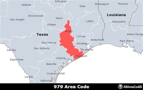 979 Area Code Map Texas