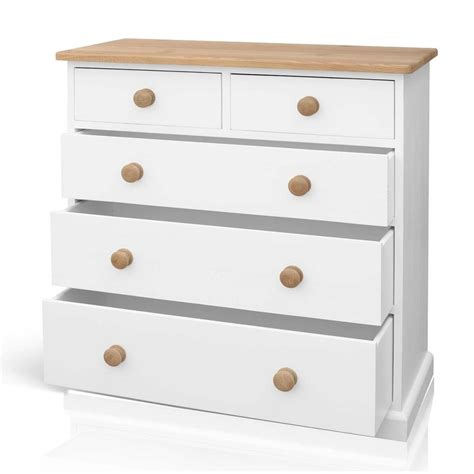 The wardrobe is made of solid pine wood, which is leached and waxed whilst keeping the original wood structure. Mottisfont White Painted Pine Furniture 2 Over 3 Chest of Drawers