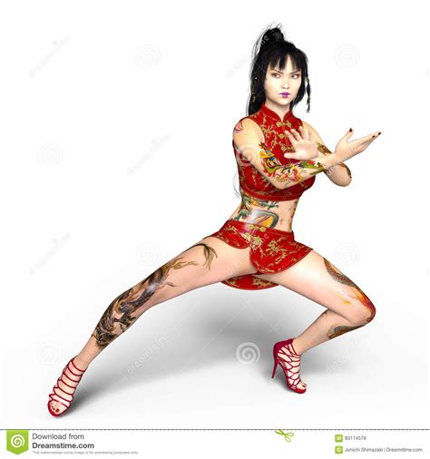 Kung Fu Girl Stock Illustration Illustration Of Chinese 83114578