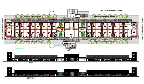 Dormitory Elevation And Layout Plan Design Autocad Drawing Cadbull My