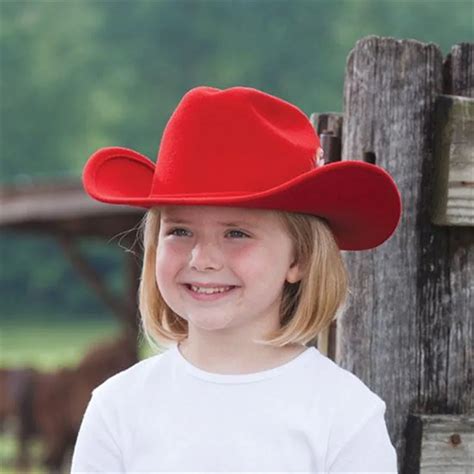 100 Wool Winter Autumn Kids Child Felt Western Cowboy Hat For Girl Boy