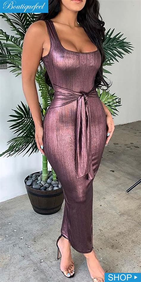 Knot Front Purple Metallic Party Dress Sexy Elegant Dress After Five Dresses Party Dresses