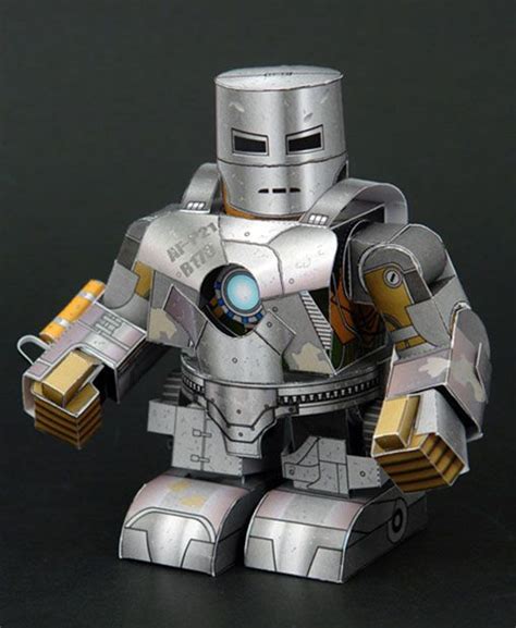 Paperized Crafts Iron Man Mark I Sd Papercraft Paper Robot Paper Toys
