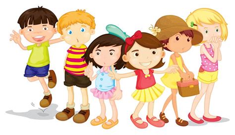 Group Of Boys And Girls 418994 Vector Art At Vecteezy