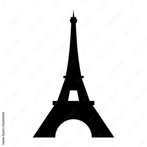 Eiffel Tower Logo Icon Old Style Symbol French Paris Holiday