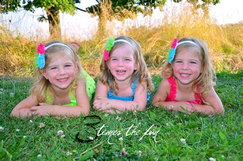 Triplet Girl Photography Rompers Triplets Girl Photography Mom And Dad