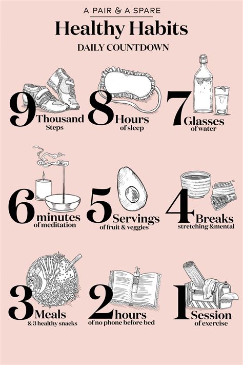 Healthy Habits Daily Countdown Diy Lifestyle Tips Pinterest