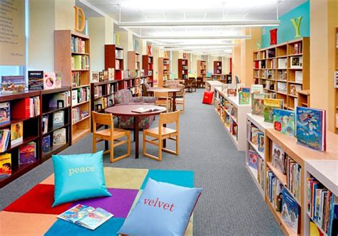 Childrens Library Decorating Ideas With Colorful Carpet And Cushions