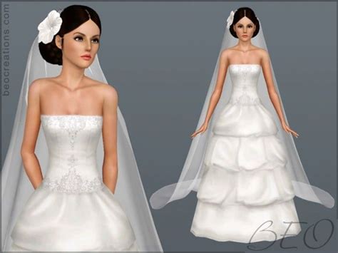 Bridal Long Veil And Hair Flowers For Wedding Sims 3 Free Download At
