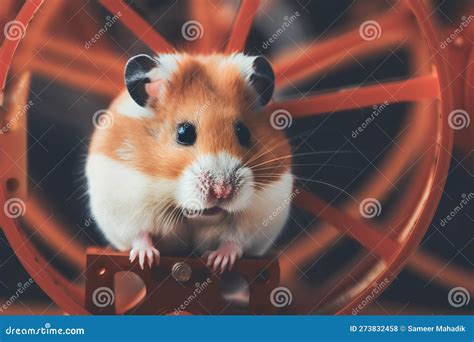 A Sweet And Friendly Hamster In Its Wheel Generative Ai Stock