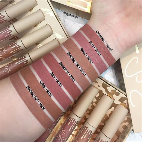 Kylie Cosmetics Vacation Edition Send Me More Nudes Matte Velvet Liquid Lipstick Swatches By