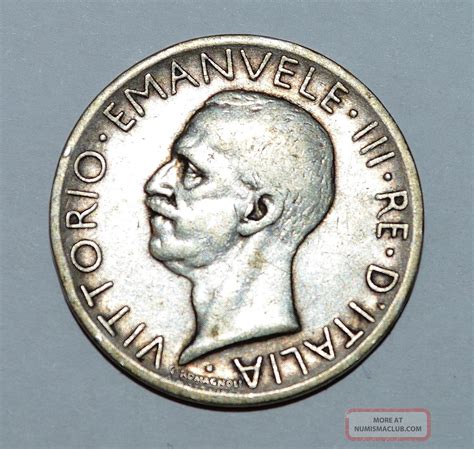 5 Lire 1928 R Italian Silver Coin Vittorio Emanuele Iii