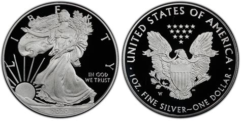 2020 W 1 Silver Eagle First Day Of Issue Dcam Proof Silver Eagles